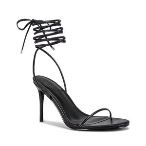 Femme LA 3.0 Barely There Lace Up Heels Noir Black shoes strappy Revolve 8